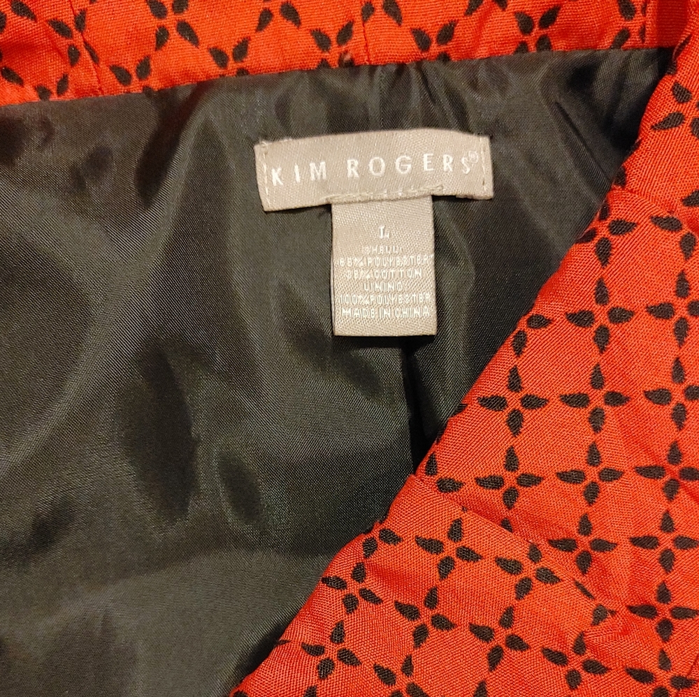 Kim Rogers red and black jacket 3/4 sleeves sz L - Picture 6 of 10